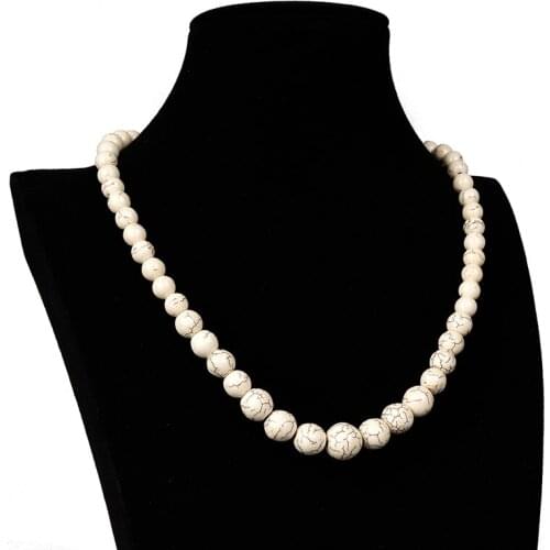 REasonable fringe splicing and Milk white jewelry Handmade Semiprecious 8-14 mm Make white how lit Turquoise Necklace