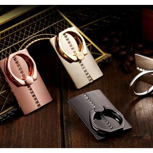 Luxury Square Finger Ring Mobile Phone Stand Car Holder For IPhone Socket Smart Phone Grip Car Mount Stand For Samsung Xiaomi