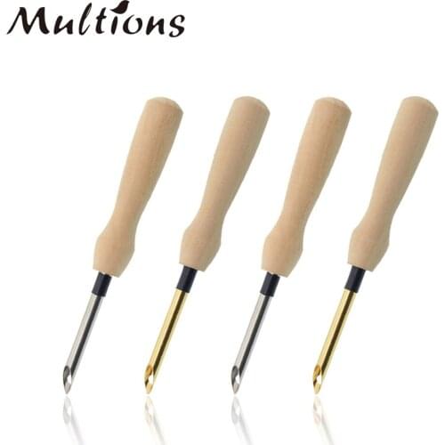 1pc Wooden Handle Embroidery Pens Punch Needle Tool for Embroidery Floss Cross Stitching Beginners Crochet Accessories