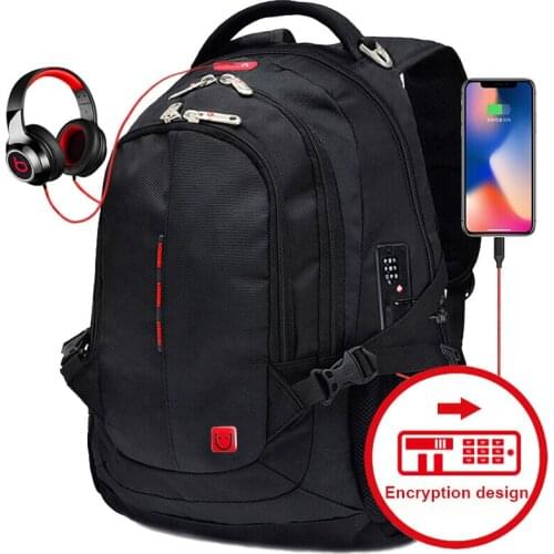 Anti Theft Men Women Backpack Business Laptop Bagpack 17.3 Inch Large Capacity Travel Backpack Waterproof Student School Bags