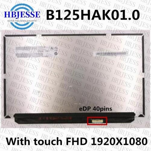 B125HAK01.0 FRU 01HY494 SD10N24972 LED Screen LCD Display 40Pins With Touch Matrix for Laptop 12.5" FHD 1920X1080 Replacement