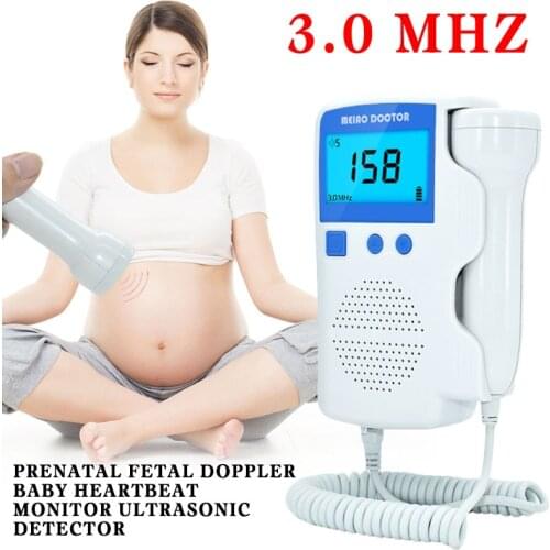 Ultrasonic 3.0 MHz Probe Prenatal Fetal Doppler Baby Heart Rate Detector Heartbeat Monitor For Pregnant Women US stock Dropship