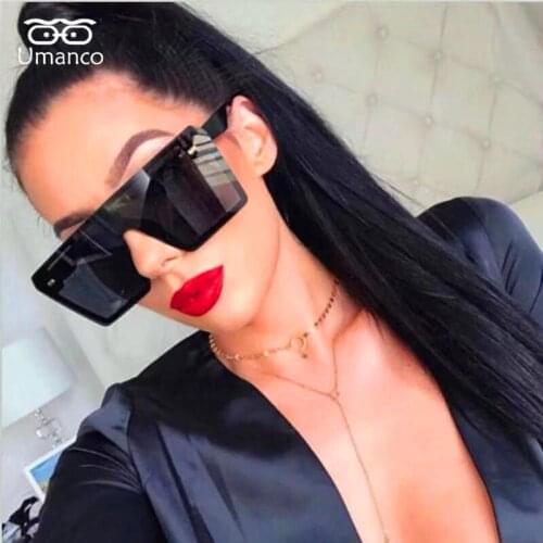 Umanco 2021 New Oversized Square Sunglasses For Women Men PC Frame PC lens Fashion Designer Brand Accessories Beach Travel Gifts