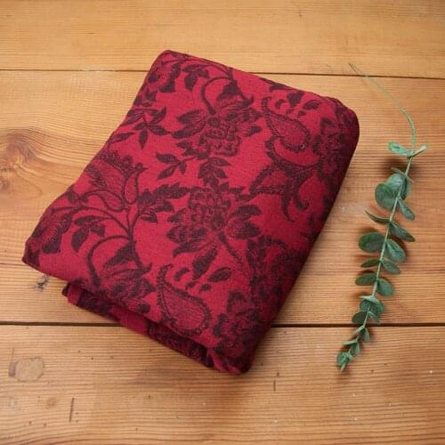 High quality Flax cotton fabric Cashew jacquard dyed in autumn and winter tissu handmade clothing sewing