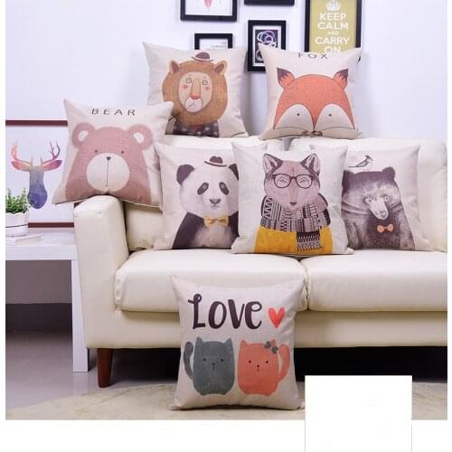 1PC Modern Minimalist Linen Cotton Cushion with Pillow Core Mr. Panda Home Decorative Cushion Romantic Gift OU 034