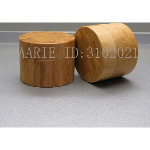 10pcs 200g Bamboo Cream Jar Mask Cream Refillable Empty Cosmetic Makeup Container Bottle High Qualtiy