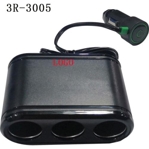 12V Car Charger 3 in 1 Cigarette Lighter Splitter Power Adapter Car-charger Socket