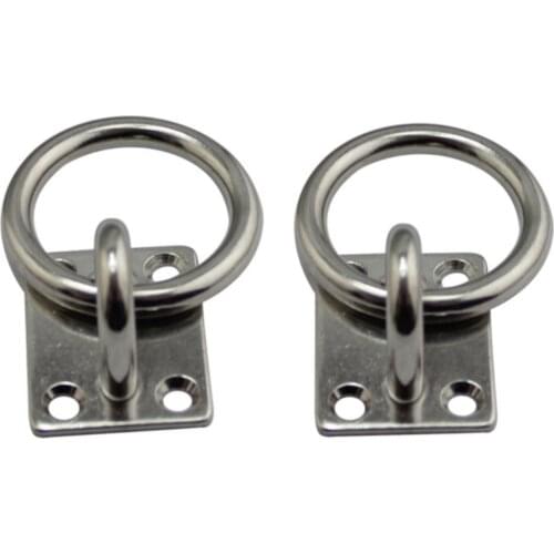 2 pcs 8mm Stainless Steel Belt Ring Square Door Buckle Belt Ring Seat Fixed Buckle Shade Sail Accessories