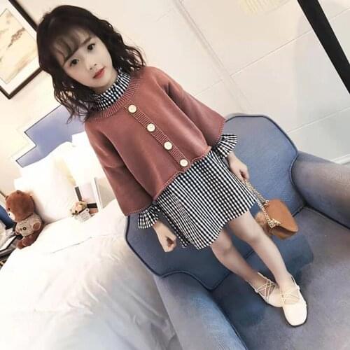 Hot Selling 2Pcs Baby Kids Girls Spring Clothes Sweat+Dress Outfits Children Clothing Set 2-8 Yrs Autumn New Baby Girls Suits