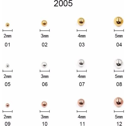 3D Approx. 5g/jar 2/3/4/5MM Nail Art Mini Metal Gold and Silver and Rose Gold Beads Decoration Tiny Balls