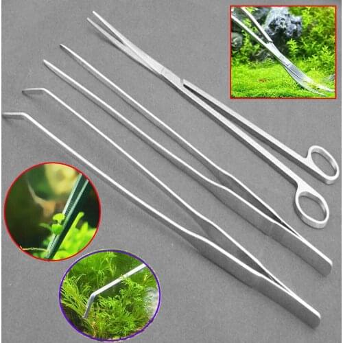 3X Stainless Steel Aquarium Live Plant Aquascaping Tweezer Scissor Trimming Tool