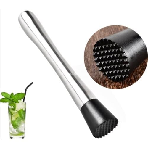 50pcs Stainless Steel Cocktail Muddler Crushed Ice Barware Tools Bar Mixer Cocktail Drink Fruit Muddler Free Shipping