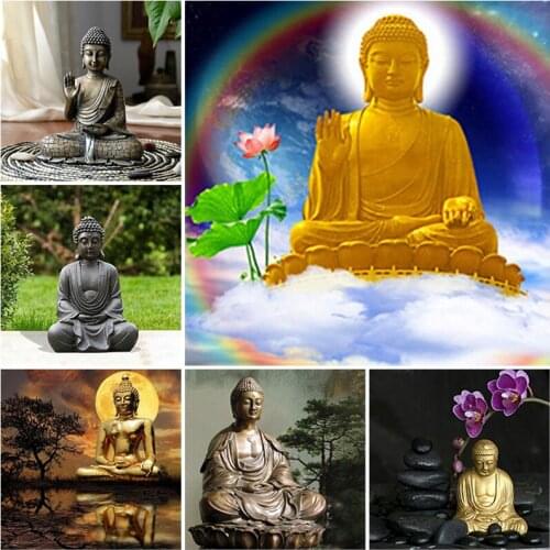 5D DIY Diamond Painting Buddha Sleeping Buddha Religion Portrait Cross Stitch Full Square Round Mosaic Buddhist Home Decoration