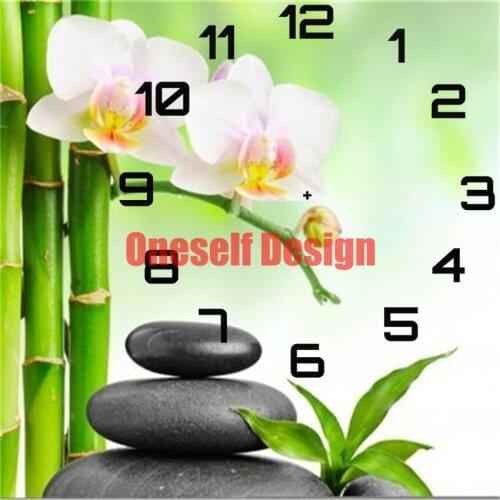 New 5d diamond painting full square clock flower diamond embroidery full clock decoration home diamond art kit diy frame