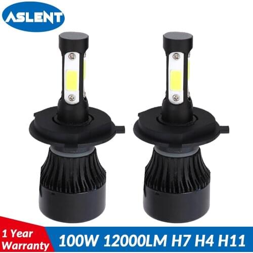 ASLENT Car Headlight H7 H4 LED H8/H11 HB3/9005 HB4/9006 H13 9012 9004 9007 100W 12000lm Auto Bulb Headlamp 6500K Light 12V 24V