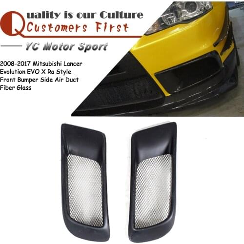Car Accessories Fiber Glass RA Style Front Bumper Side Air Duct Fit For 2008-2017 Evolution EVO X 10 Front Side Air Duct