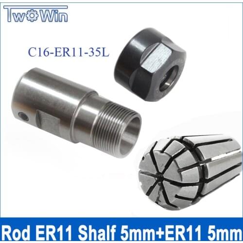 Motor shalf Collet Chuck ER11A 5mm Extension Rod Holder Tool Holder+ER11 5MM Collet for CNC Milling Machine 2418/3018