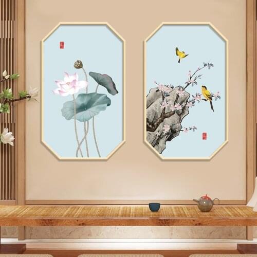 Flower Bird Wall Sticker Vintage Home Decor Bedroom Living Room Backdrop Wall Decal Aesthetic Home Office Mural