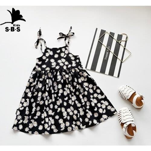 Childrens Clothing Girl Dress 2020 New Arrival Female Baby Fashion Dress Childrens Small Daisy Printed Cotton Suspender Dress