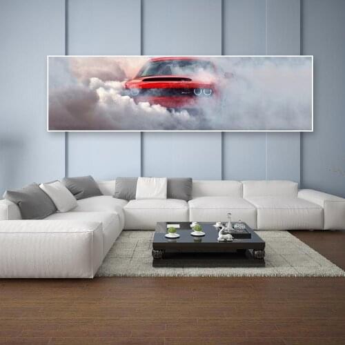 Canvas Painting Sports car dodge challenger demon Wall Art Picture Modular Wallpapers Poster HD Print for living room Home Decor