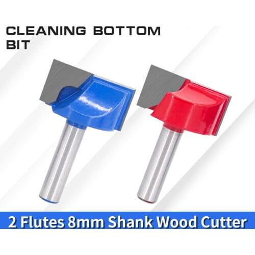 AUGT 8mm Shank Cleaning Bottom Wood Router 2 Flute Aloy End Mill Woodworking Tools Milling Cutter 10mm 15mm 20mm 25mm 30mm 32mm