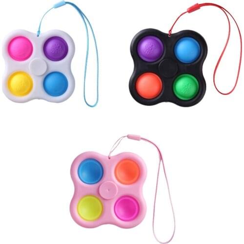 Dimple Fidget Spinner Toy Small Stress Relief Keyring Pendant Bubbles Hand Spinner Adult Kids Toys Funny Stress Reliever Gifts