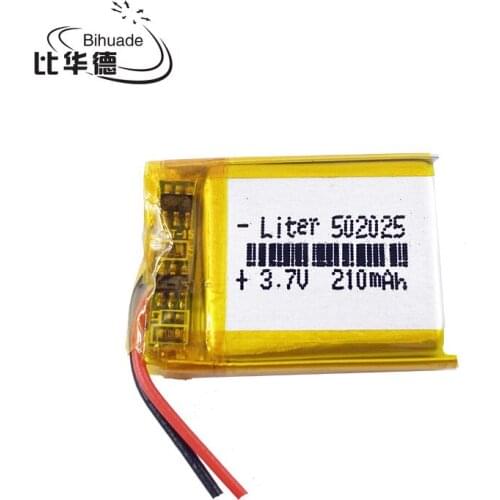 502025 3.7v 210mAh li-ion Lipo cells Lithium Li-Po Polymer Rechargeable Battery For MP3 MP4 toys speaker Tachograph POS