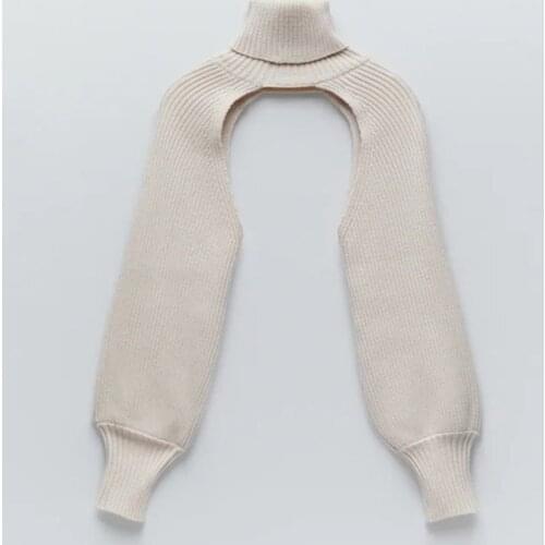 Fashion Autumn Women Female Solid Color High Collar Long Sleeve Mini Sweater Knitwear Pullover Black/Apricot