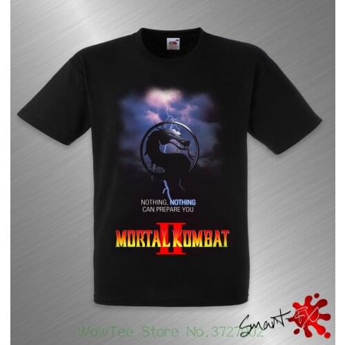 Mortal Kombat 2 MenS Black Premium T Shirt Loose Fit 100% Cotton T Shirt O-Neck Fashion Casual High Quality Print T Shirt
