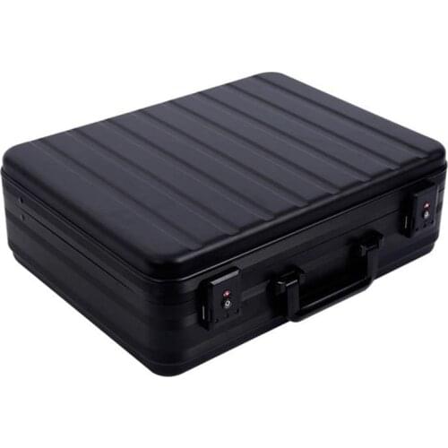 Metal Briefcase 15.6'' Laptop Brief Case Designer TSA Lock Digit Password Computer Bags Document Organizer Mens Suitcase