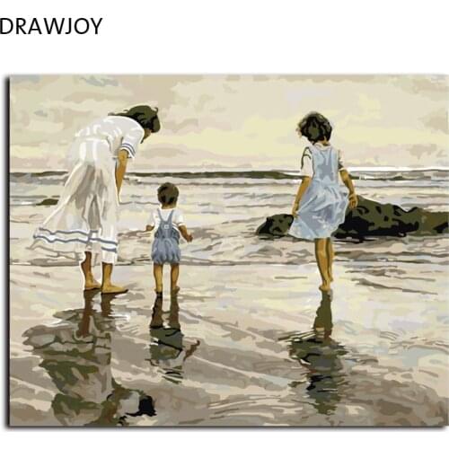 DRAWJOY New Painting Canvas Wall Art Framed Pictures DIY Painting By Numbers DIY Digita Oil Hand Painted Home Decor