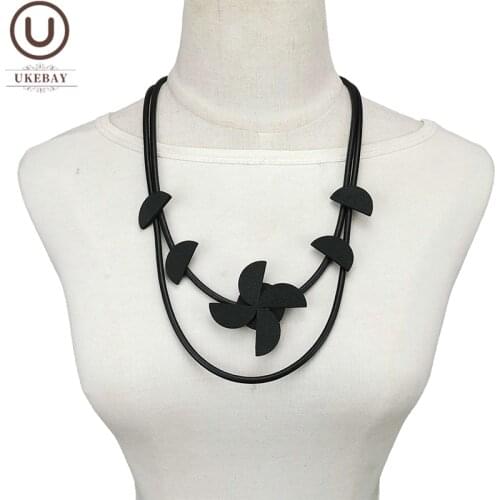 UKEBAY New Rubber Choker Necklaces For Women Windmill Jewelry Bohemia Style Necklace Handmade Jewelry Accessories Sweater Chains