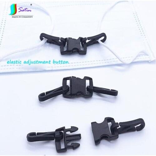 Wholesale Black Mask Elastic Adjustment Hook Button Rope Elastic Band DIY Belt BuckleTactical Backpack Decorative Hook Button