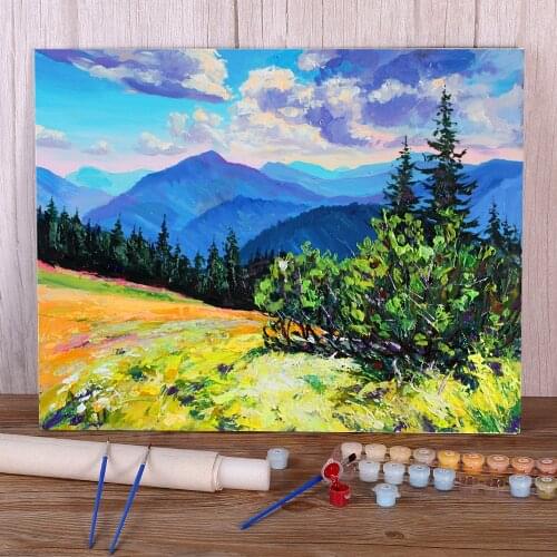 Landscape Summer Painting By Numbers Set Acrylic Paints 50*70 Painting On Canvas Decorative Paintings Children Drawing