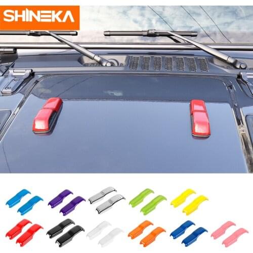 SHINEKA Car Stickers for Jeep Wrangler JL 2018 ABS Car Engine Hood Hinge Cover Decoration for Jeep Wrangler JL