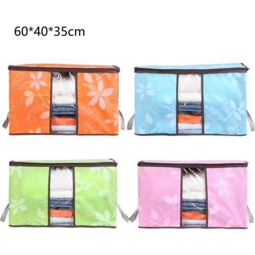 Foldable Storage Bag Clothes Blanket Quilt Organizer Stroage Bag Non-woven Travel Luggage Organizer Bag