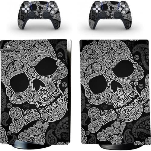 Skull Style PS5 Digital Edition Skin Sticker for Playstation 5 Console & 2 Controllers Decal Vinyl Protective Skins 1