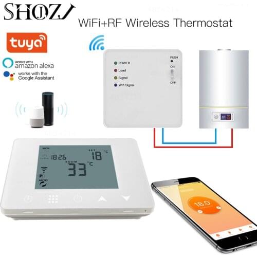 TUYA WiFi & RF Wireless Room Thermostat for Water Gas Boiler Floor Electric Heating Remote Temperature Controller Smart Home
