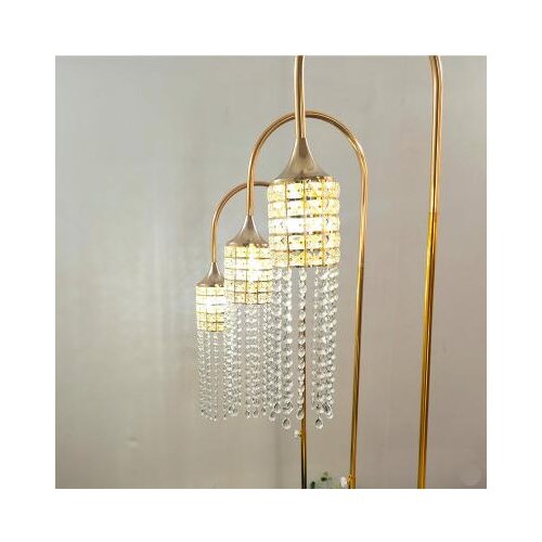 Retractable wedding props crystal road lead lights wrought iron plating wedding stage decoration golden frame