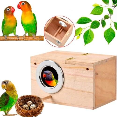 Bird Nest Box Creative Practical Wood Budgie House Small Bird Breeding Box Bird House Wood Breeding Box for Lovebirds Parrotlets