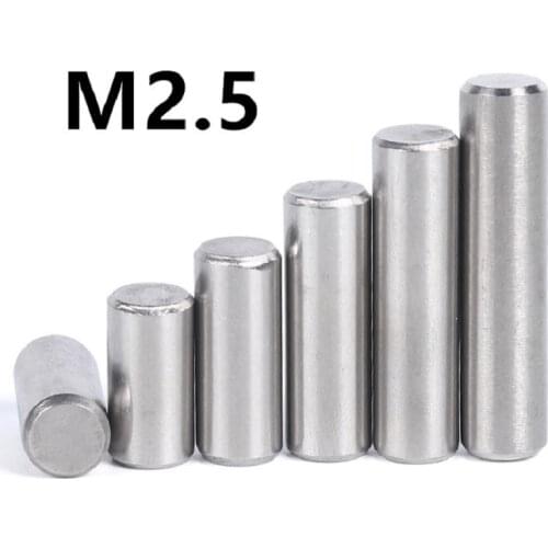 100pcs/lot M2.5x6/8/10/12/14/16/18/20/25mm GB119 304 Stainless Steel Cylindrical Pin Locating Dowel