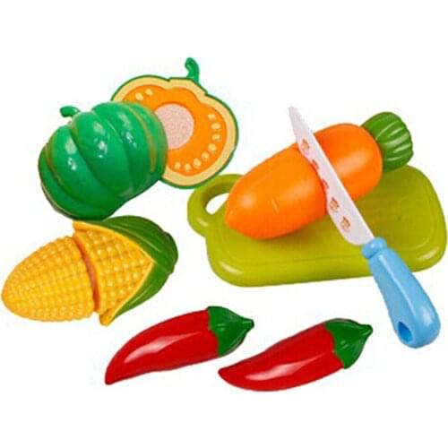 6Pcs/Set Plastic Fruit Vegetable Kitchen Cutting Funny Toys Early Development And Education Toy For Baby Kid Toy Color Practical