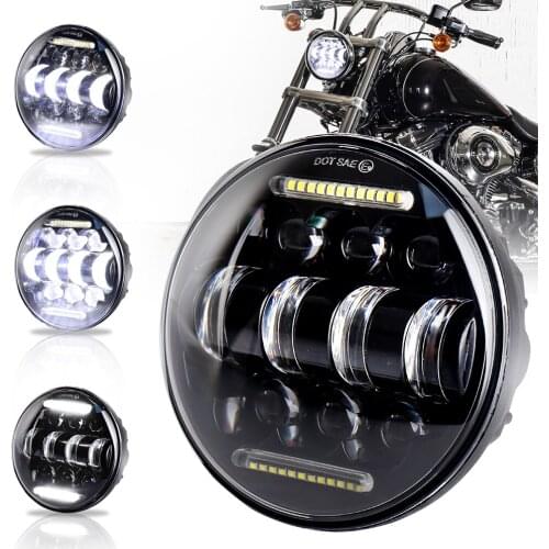 Motorcycles Accessory 5.75 LED Headlight 5 3/4 Inch White Amber Halo For-Harley Dyna Sportster Victory Triumph Indian Iron 883