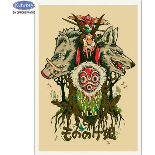 5d diy diamond painting Anime cross stitch 3d diamond embroidery kits wolf picture diamond mosaic Home Decor wall art painting