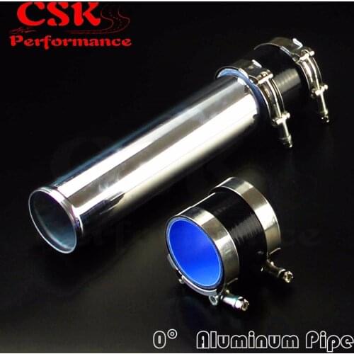 Aluminum Intercooler Turbo Piping pipe 70mm 2.75" L=300mm + Silicone hose w/ T-clamps Black/Red/Blue