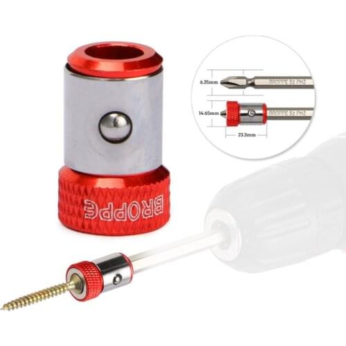 Screwdriver Bits Magnetic Ring 1/4" 6.35mm Metal Strong Magnetizer Screw 1XCC
