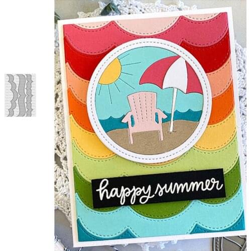 Big Waves Stacked Graphics Cutting Dies Scrapbook Diary Decoration Stencil Embossing Template DIY Greeting Card Handmade Gift