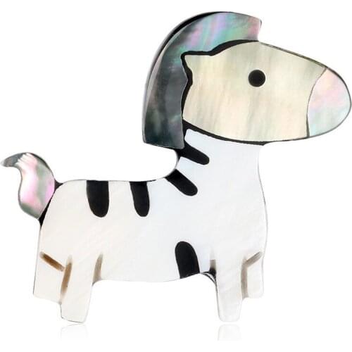 Simple New Shell Cartoon Brooch Jewelry Fashion Horse Brooch High-end Natural Shell Brooch Brooch Clothing Jewelry Accessories