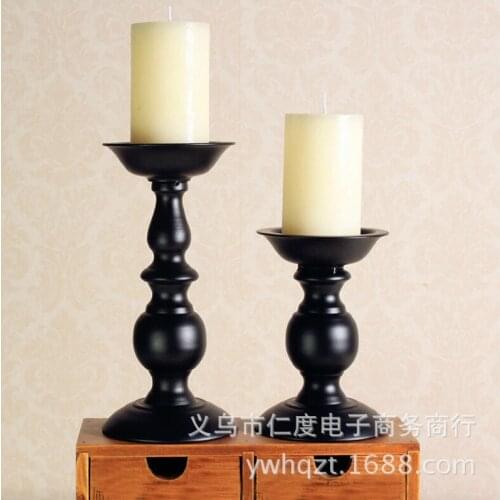 C Iron Candlestick retro wedding home decoration crafts ornaments Candlestick Buddhist worship