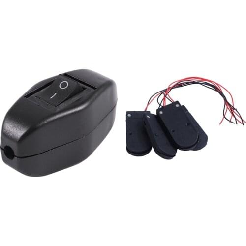 Black Bedroom on Off Button in Line Switch with 4 Pcs Black Plastic Battery Holder for 2 x 3V CR2032 Coin Button Cell